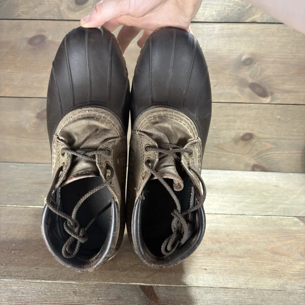 Ll bean moc boots womens size 8 shoes brown canvas waterproof snow shoes